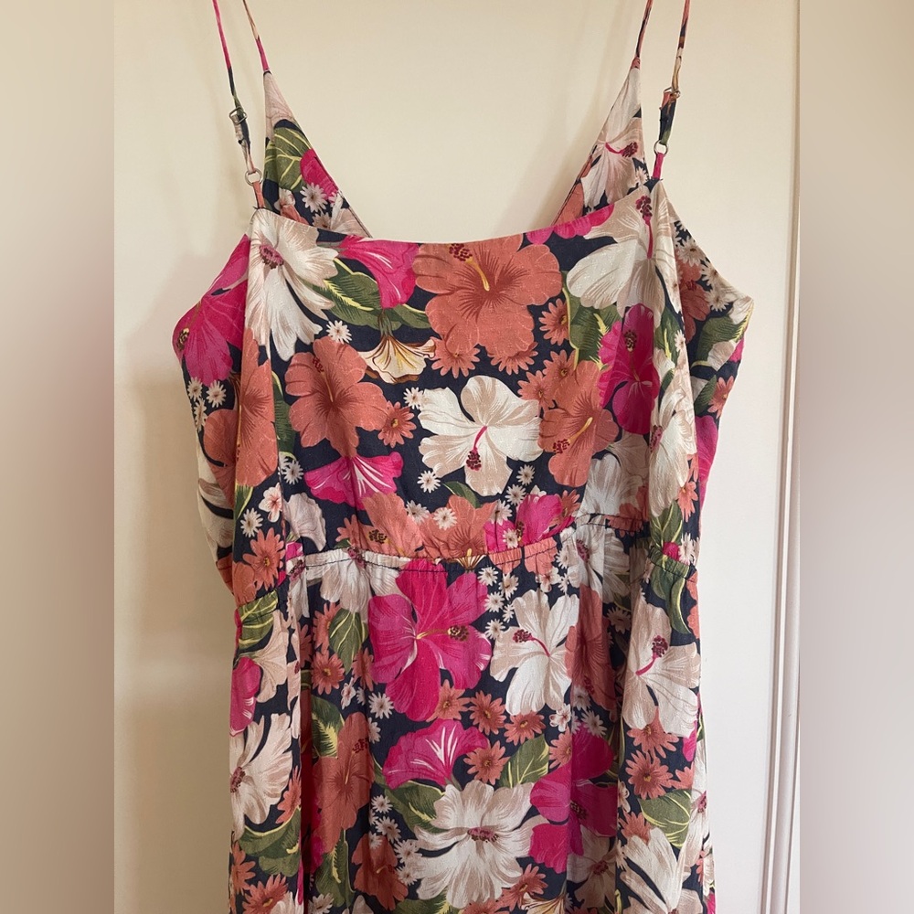 Farm Rio Tropical Hibiscus Floral Spaghetti Strap Mini Dress - Picture 6 of 7